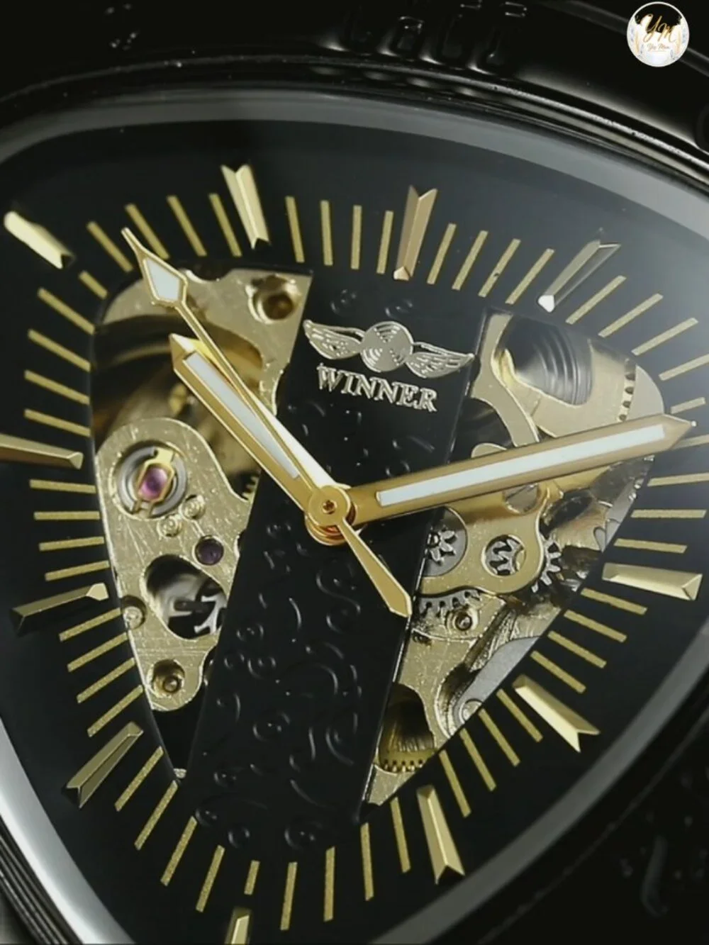 Men's Automatic Mechanical Watch, Skeleton Dial, Leather Strap, Racing Design